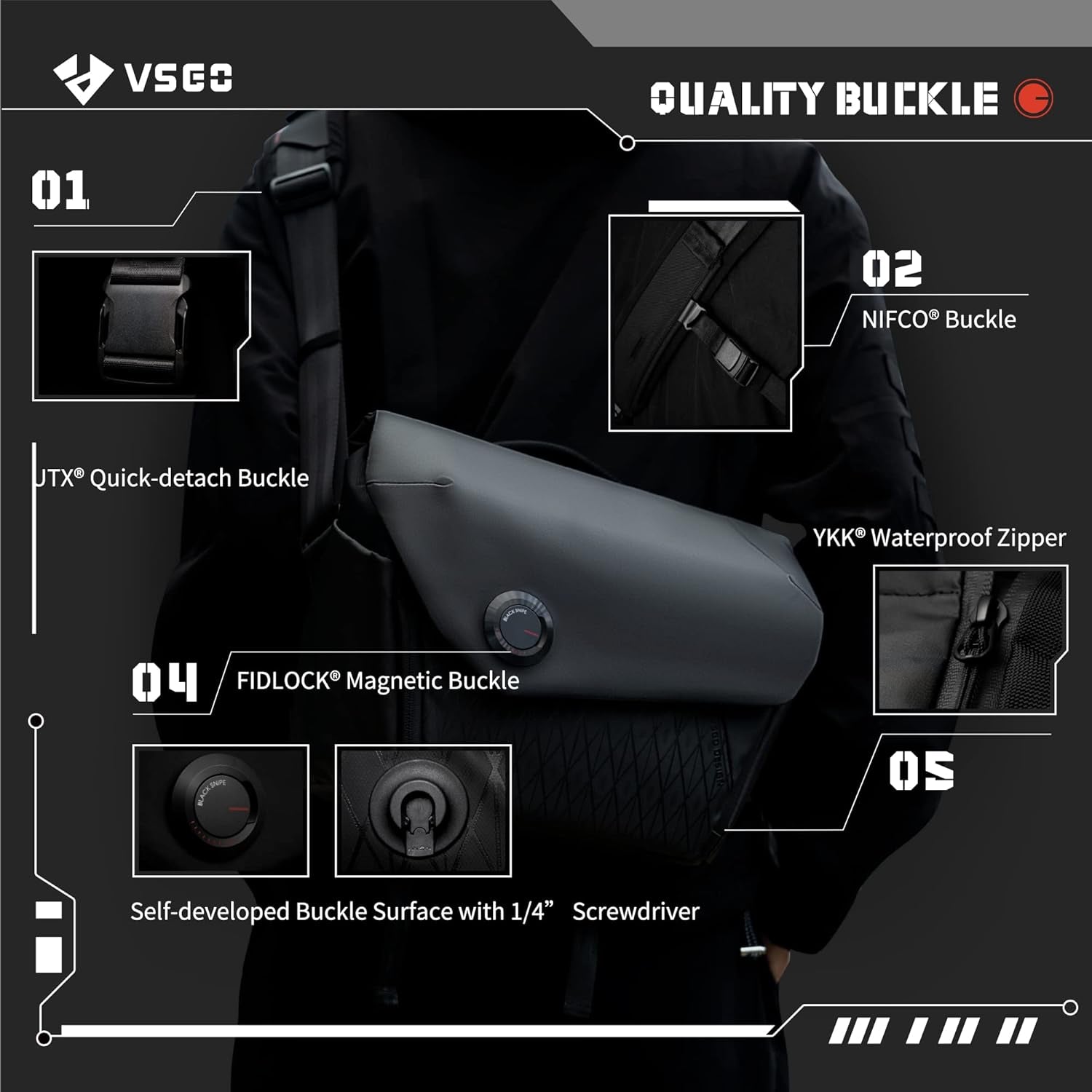 6L Waterproof Camera Sling Bag, Single-Shoulder Messenger Bag for DSLR/SLR Cameras, Drone Photography, and Daily Commute