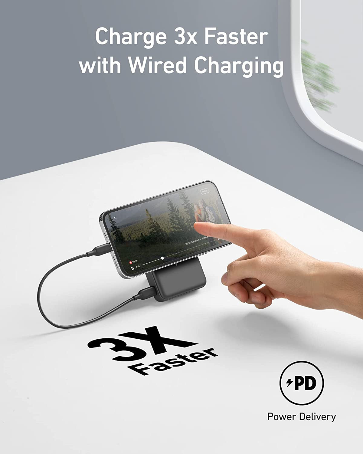 633 Magnetic Battery, 10,000Mah Foldable Wireless Portable Charger, 20W USB-C Power Delivery Power Bank with Stand, Magsafe-Compatible for Iphone 16/15/14/13/12 Series