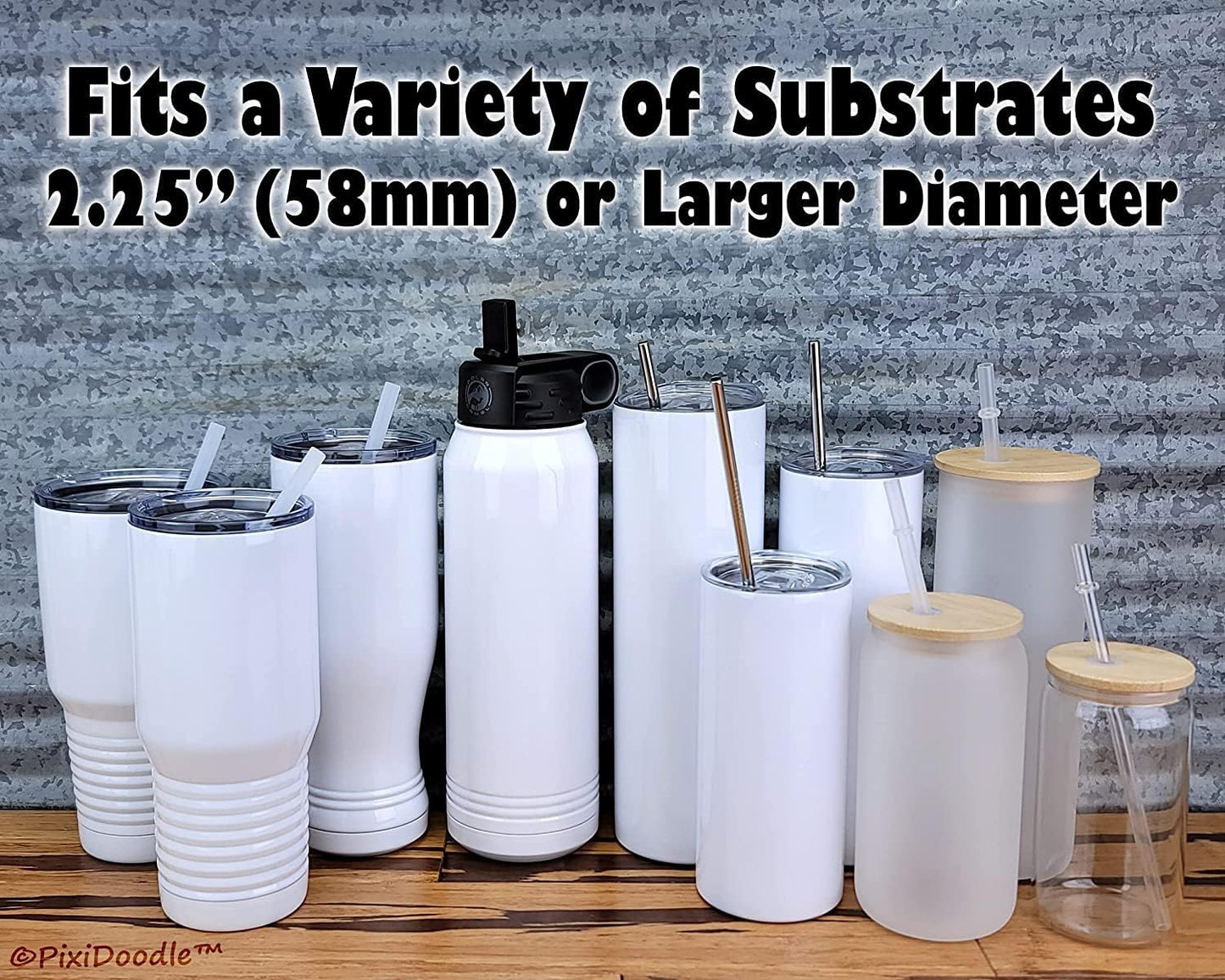 15 Pack Protective Anti-Slip Rubber Bottom with Adhesive for Wine Tumblers, Skinny Straight Tumblers, and Mason Jars (Black), 56Mm