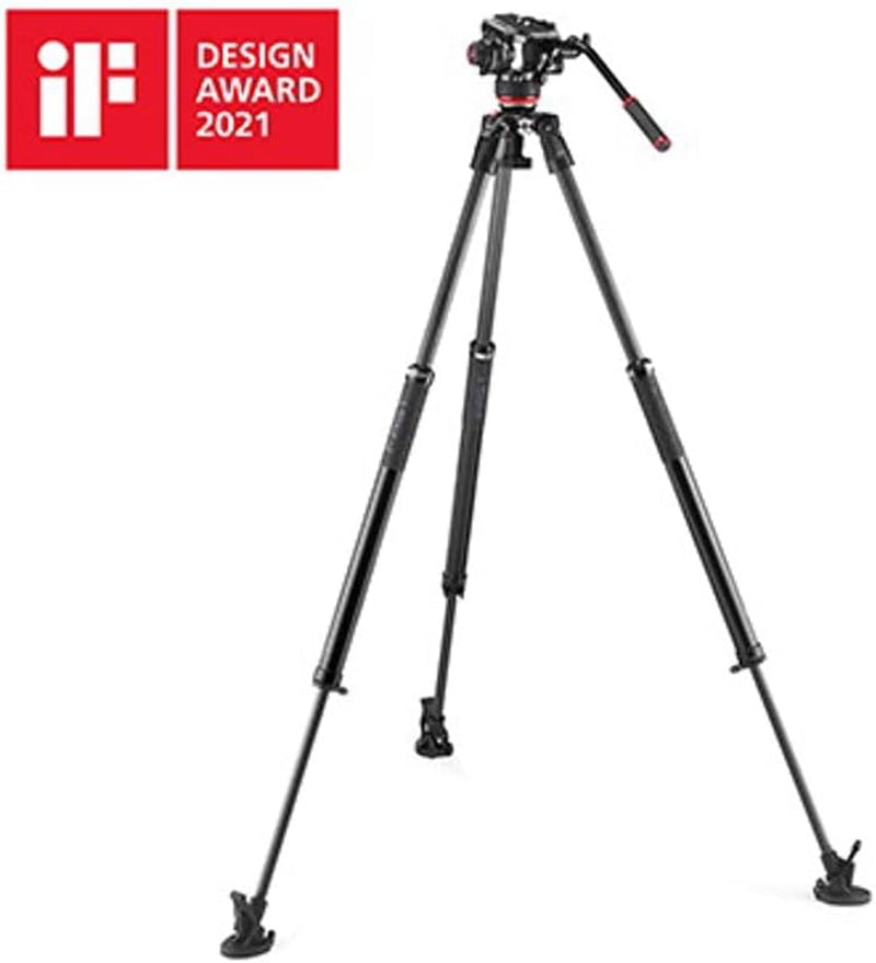 504X Fluid Video Head with 635 Fast Single Leg Carbon Tripod, Fast Tripod and Video Head Kit, Made of Premium Carbon Fibre, Designed for DSLR Digital Cameras, Videographer