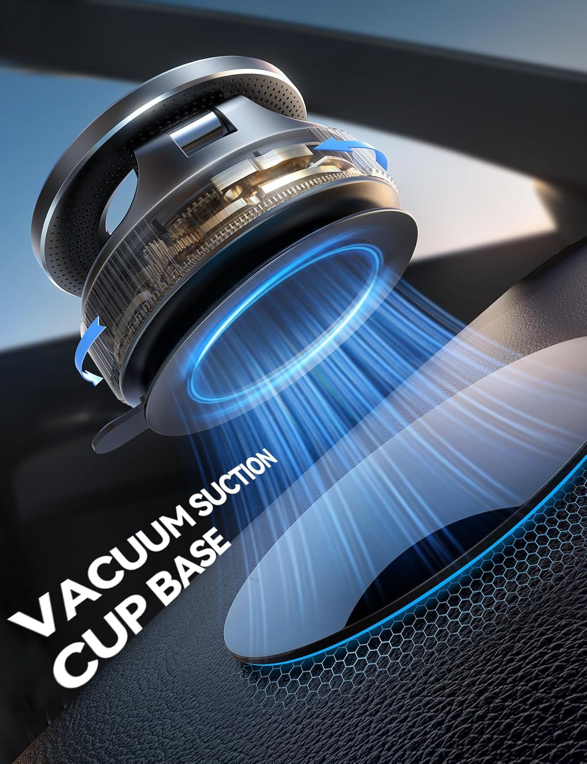 Magsafe Suction Cup Phone Mount, Vacuum Magnetic Phone Holder for Car, 360° Metal Strut Magsafe Car Mount for Iphone 16 Pro Max Plus/Iphone 15 14 13 12 & Android Magsafe Case, Dark Blue