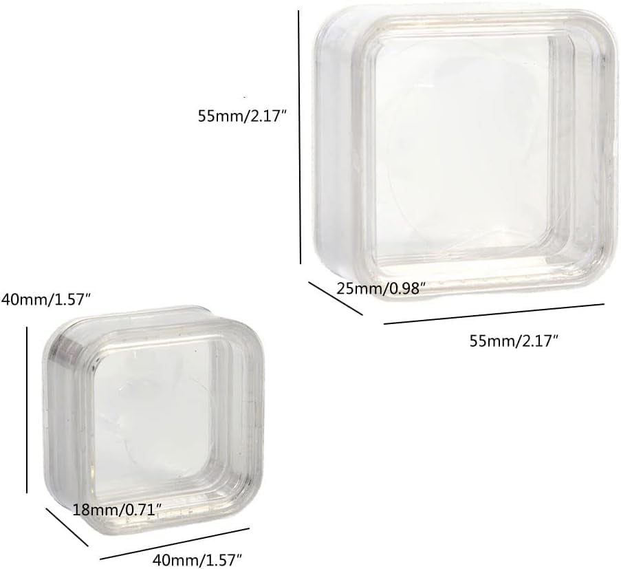 1Pc Floating Frame Box Coin Display Elasticity Membrane Jewelry Storage Box Dustproof for Bracelet Earring Antique Clear Floating Display Holder Elasticity Membrane Jewelry Storage Box (40Mm)