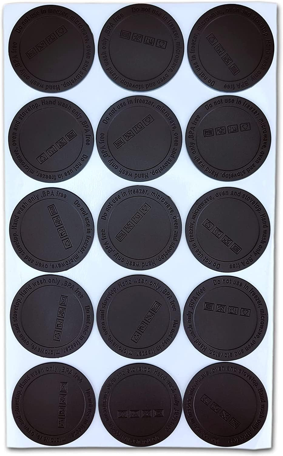 15 Pack Protective Anti-Slip Rubber Bottom with Adhesive for Wine Tumblers, Skinny Straight Tumblers, and Mason Jars (Black), 56Mm