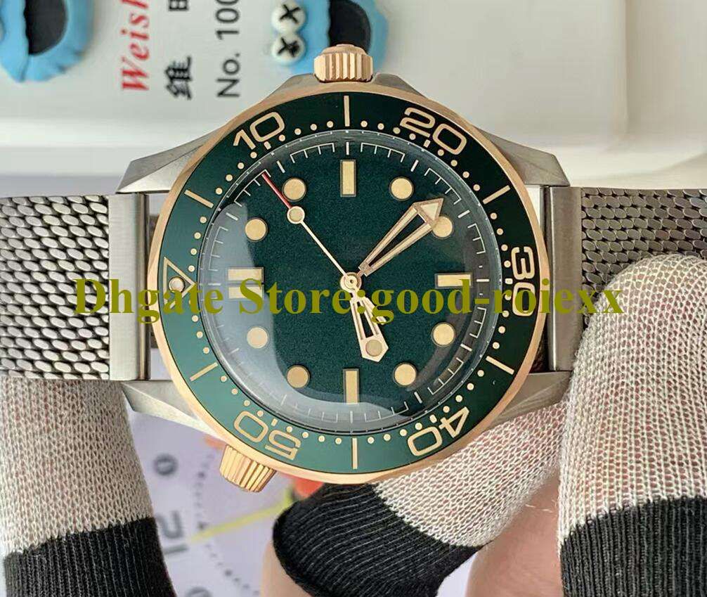 42Mm Men'S Bronze Watches Men Vsf Automatic Cal.8806 Movement Vs Aluminum Bezel Dial Watch Sbf Mesh Gold Burgundy Bracelet Diver 300M Luminous Wristwatches