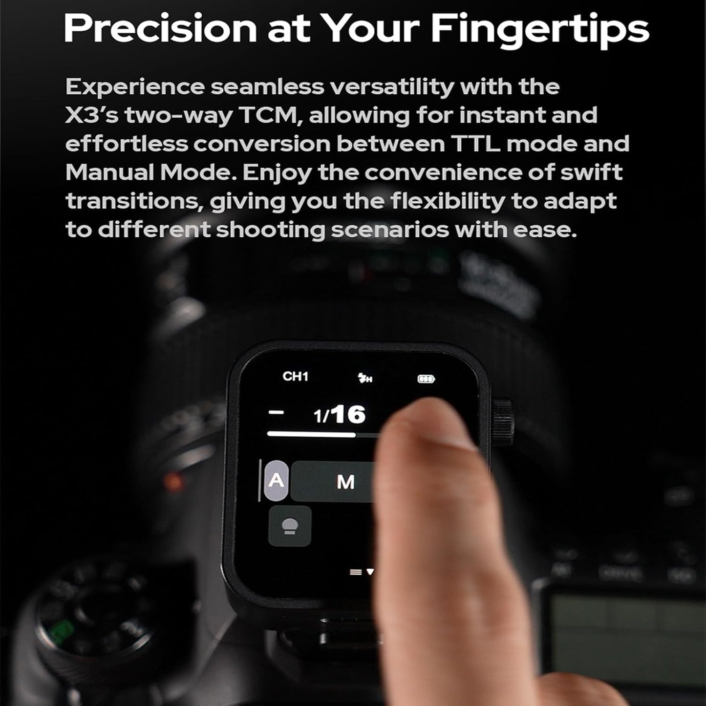 X3S TTL Wireless Flash Trigger,Touch Screen Flash Transmitter for Sony Cameras,Built-In Battery(X2T-S/Xpro-S/Xproii-S Upgrade Version)