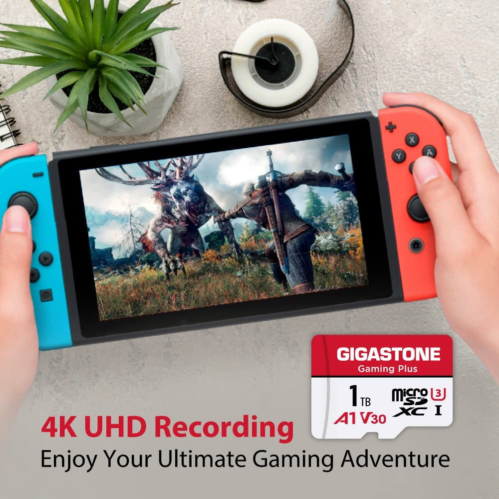 1TB Gaming plus Series Memory Card Speed up to 150/120Mb/S for Nintendo-Switch, Steam Deck, 4K Video A1 V30 U3 Microsdxc with SD Adapter