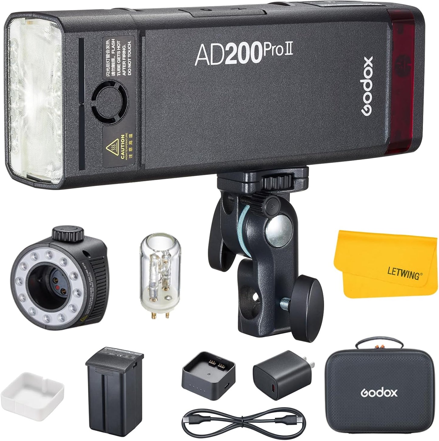 AD200 Pro II Ad200Pro II Strobe Flash, TTL 200W Pocket Flash HSS 1/8000S, One-Tap Wireless Sync, Enhanced Color Screen, Photography Lighting for Canon, Sony, Nikon, Fuji, Olympus, Panasonic