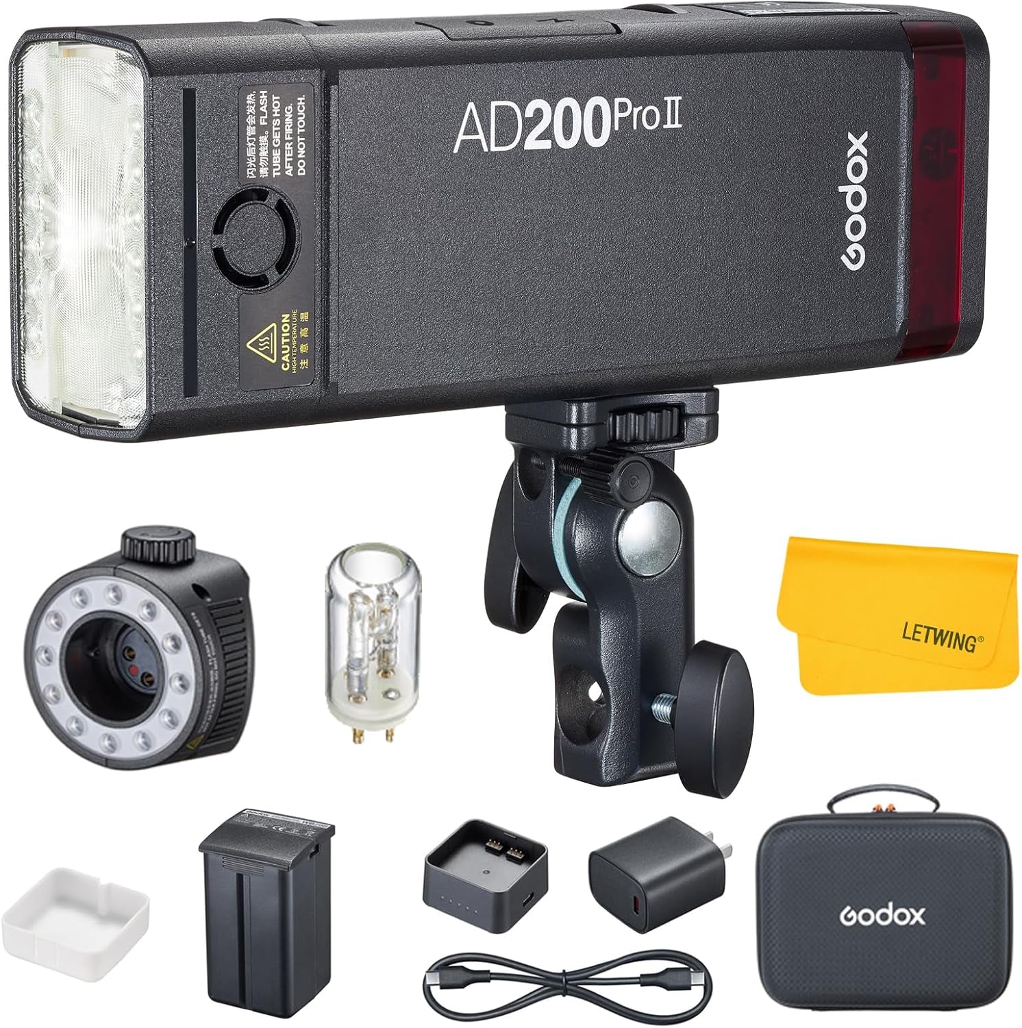 AD200 Pro II Ad200Pro II Strobe Flash, TTL 200W Pocket Flash HSS 1/8000S, One-Tap Wireless Sync, Enhanced Color Screen, Photography Lighting for Canon, Sony, Nikon, Fuji, Olympus, Panasonic