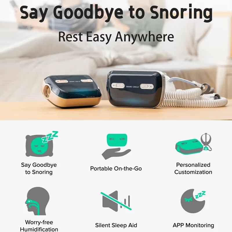 Bluetooth Mini CPAP Stop Snoring APAP Portable anti Snoring and Sleep Apnea for Sleep Apnea Syndrome and OSA Sleep Aid with Mask