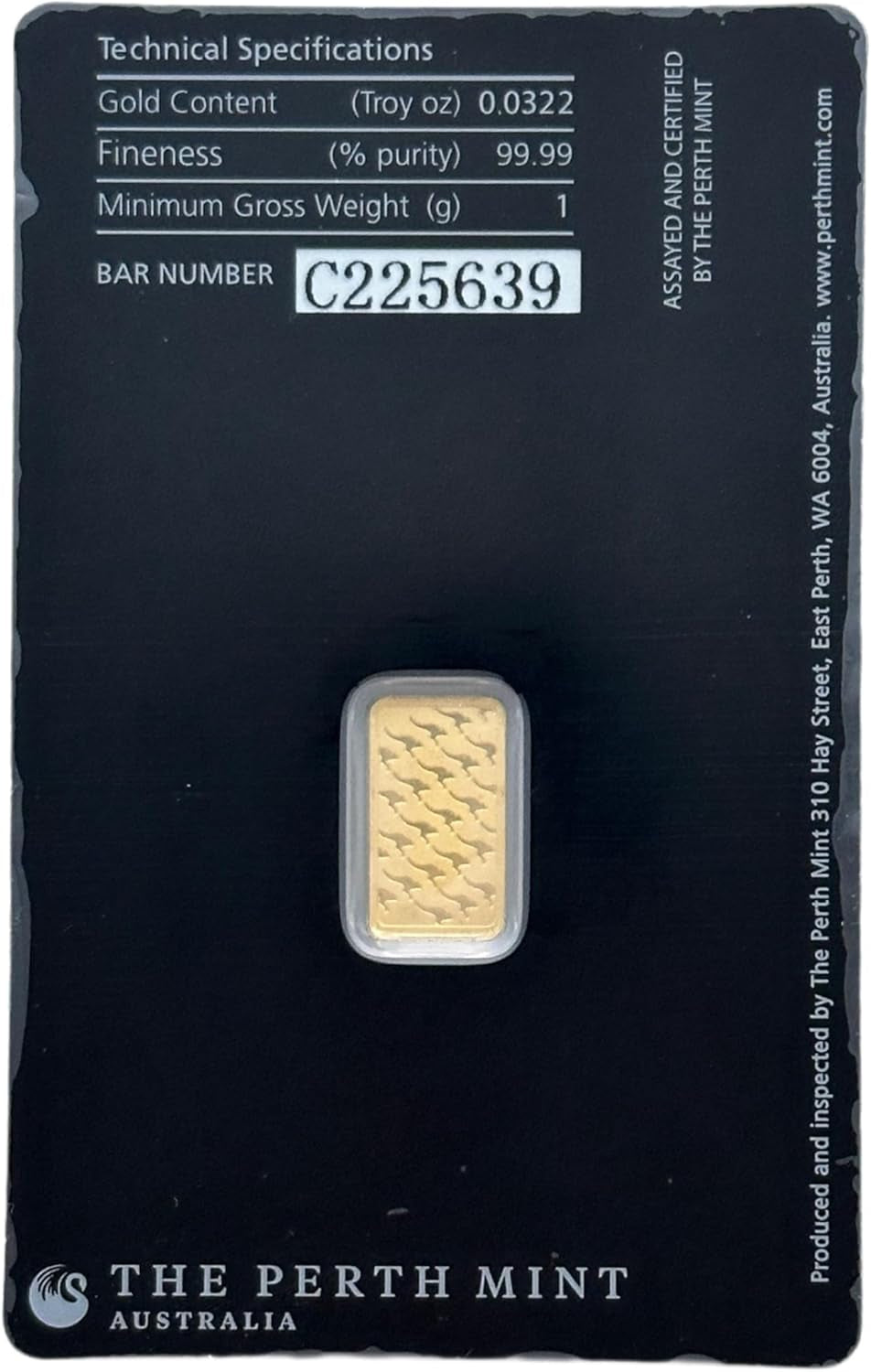1 Gram Gold Bar - Australian 1 Gram Gold Bar in Card