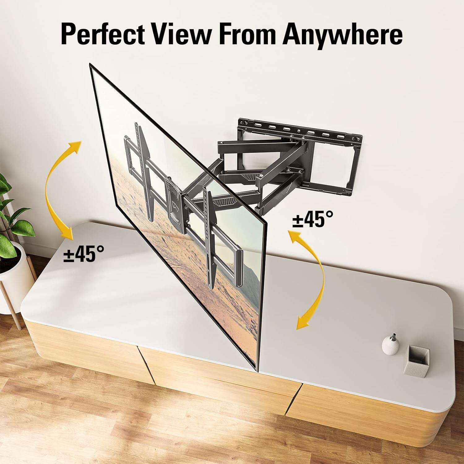 UL Listed TV Wall Mount for Most 42-84 Inch TV, Full Motion TV Mount with Swivel and Tilt, TV Bracket with Articulating Dual Arms, Fits 16Inch Studs, Max VESA 600X400 Mm, 100 Lbs,Md2617