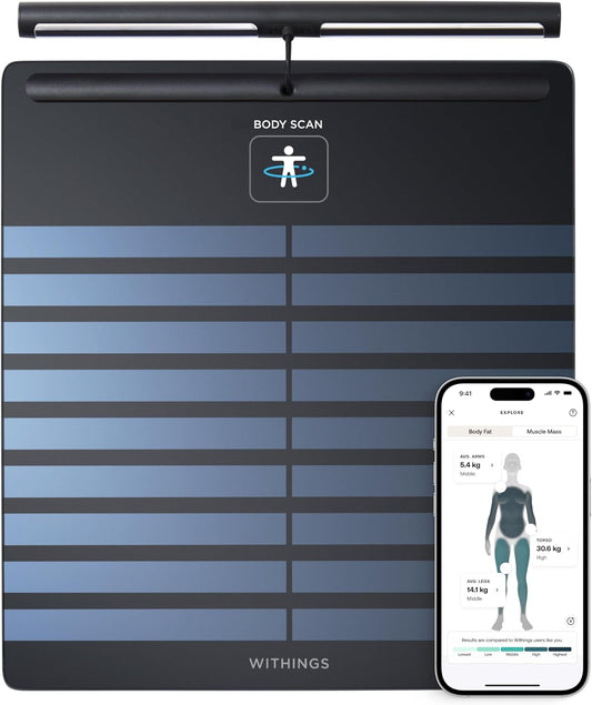 Smart Scales with Full Body Analysis Including Fat Content, Muscle Mass, Bone Density, Visceral Fat, Digital Personal Scales/Body Fat Scales with Bluetooth