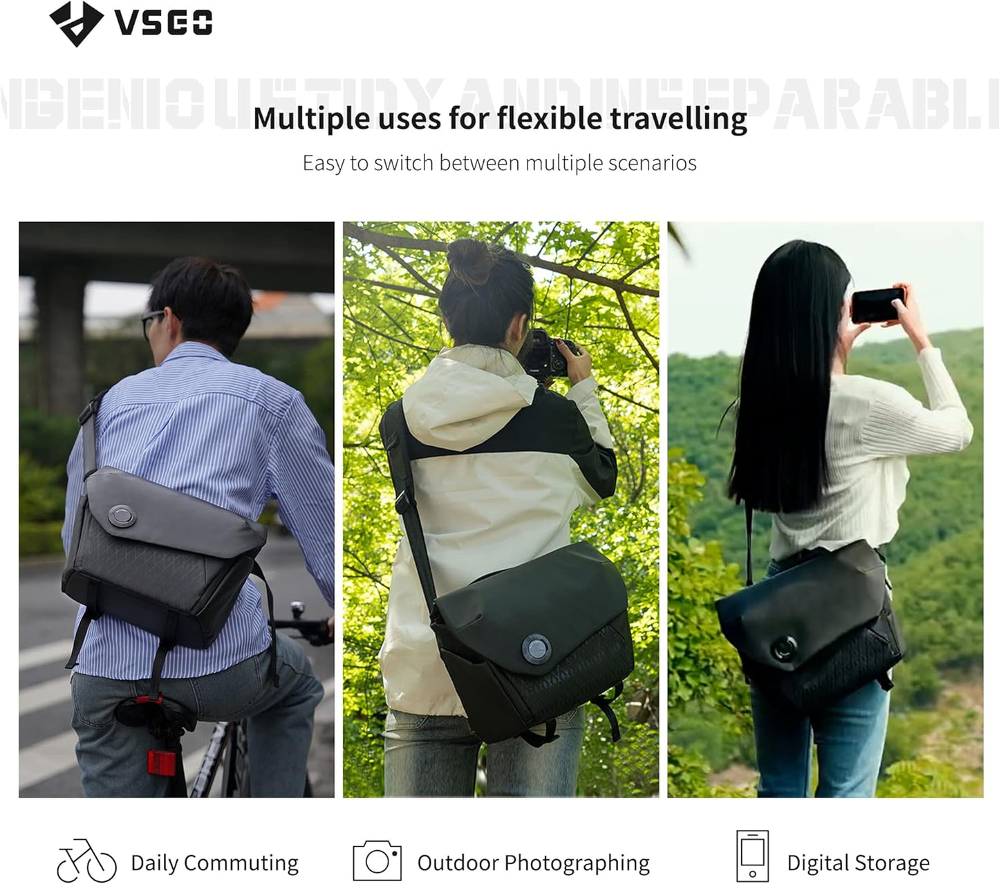 6L Waterproof Camera Sling Bag, Single-Shoulder Messenger Bag for DSLR/SLR Cameras, Drone Photography, and Daily Commute