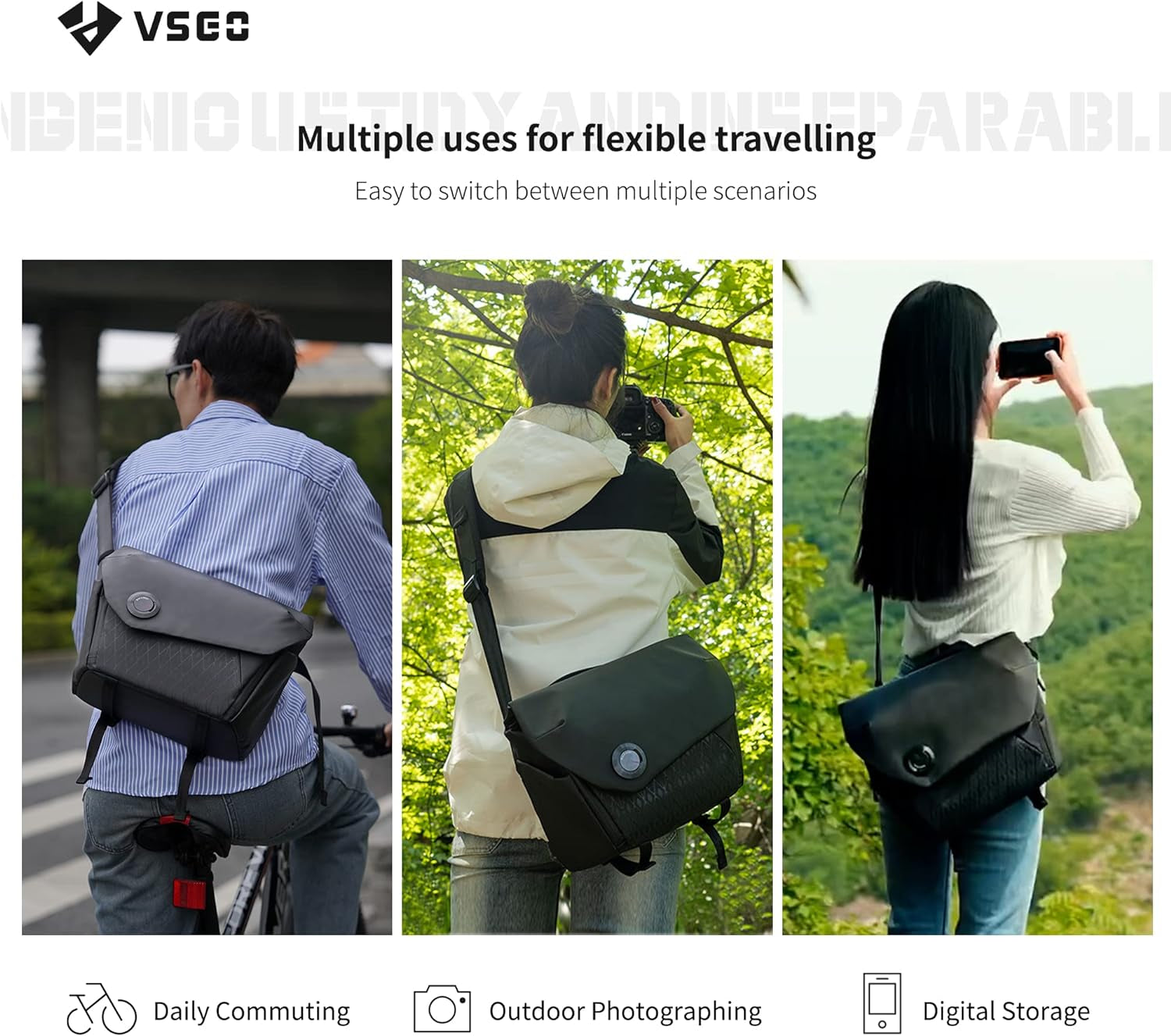 6L Waterproof Camera Sling Bag, Single-Shoulder Messenger Bag for DSLR/SLR Cameras, Drone Photography, and Daily Commute