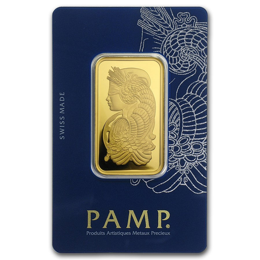 1 Oz Gold Bar PAMP Suisse Lady Fortuna Veriscan (In Assay) .9999 Fine