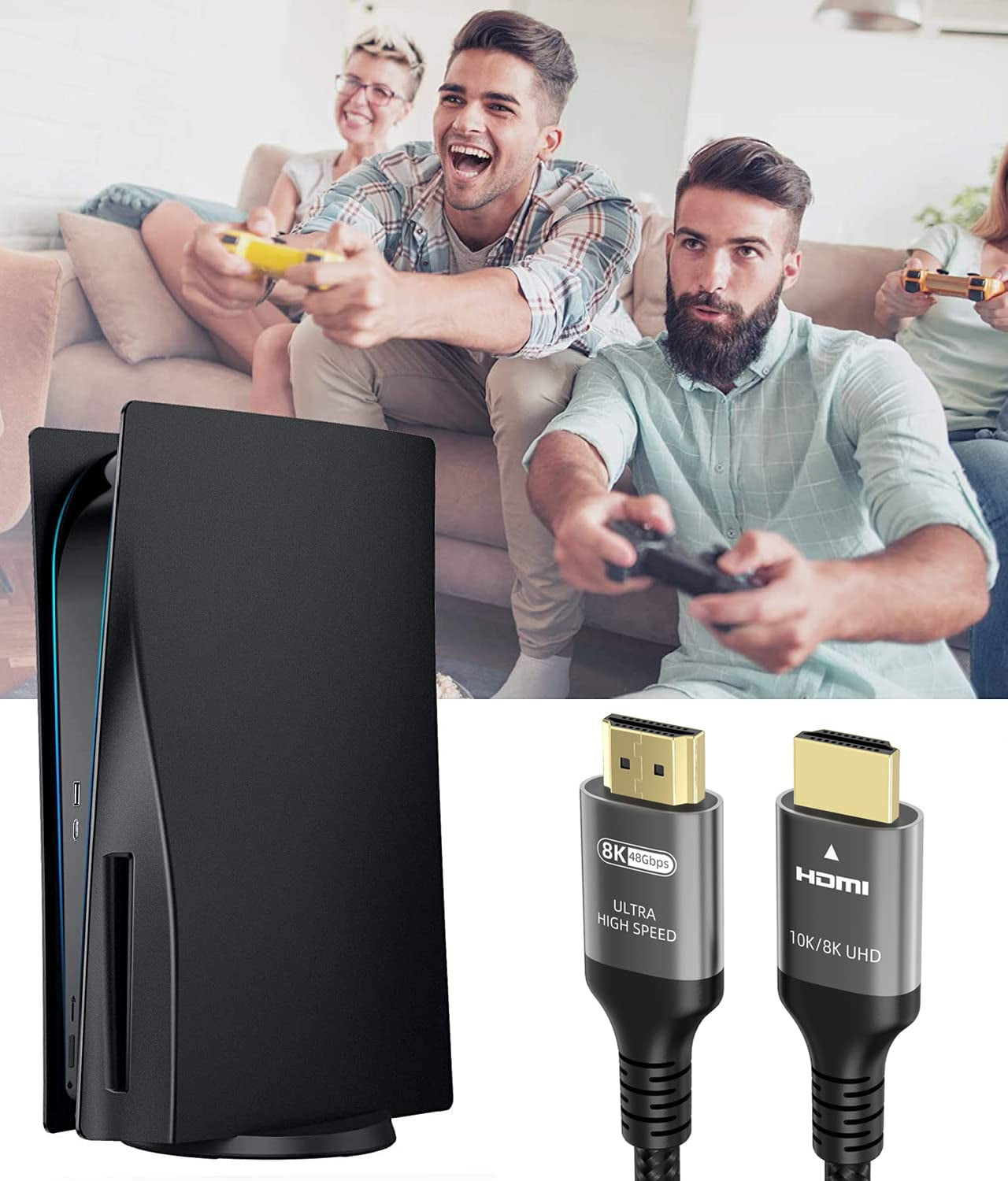 10K 8K 4K HDMI Cable 48Gbps 6.6 FT, Certified Ultra High Speed HDMI® Cable 4K 240Hz 144Hz 120Hz 8K60Hz 0.01Ms HDR10+ Earc HDCP2.3 Netflix Roku TV PC Monitor Projector PS5 Xbox