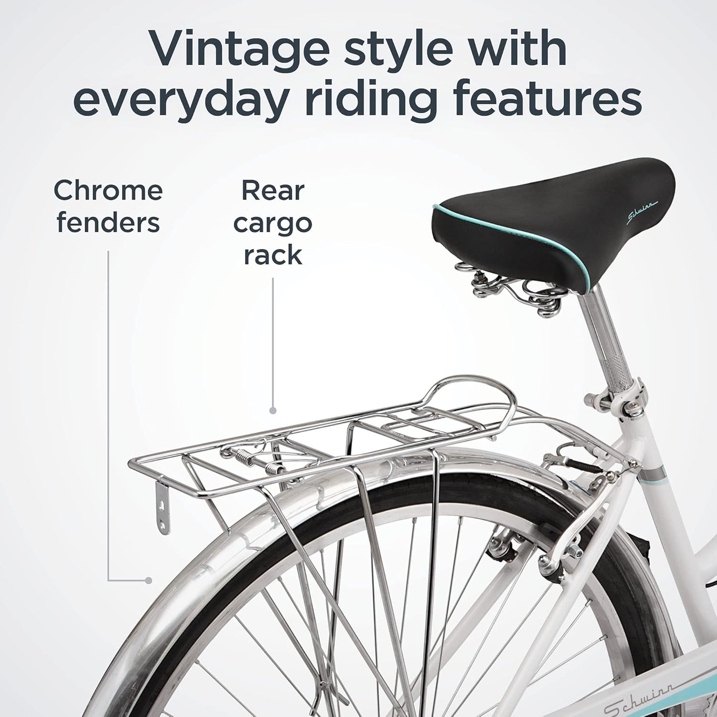 Wayfarer Hybrid Bike, 700C Mens and Womens Bike, 7-Speed Hybrid Bicycle, Retro Steel Frame, Front and Rear Linear Pull Brakes, Fenders, Cargo Space, Adult Bicycle