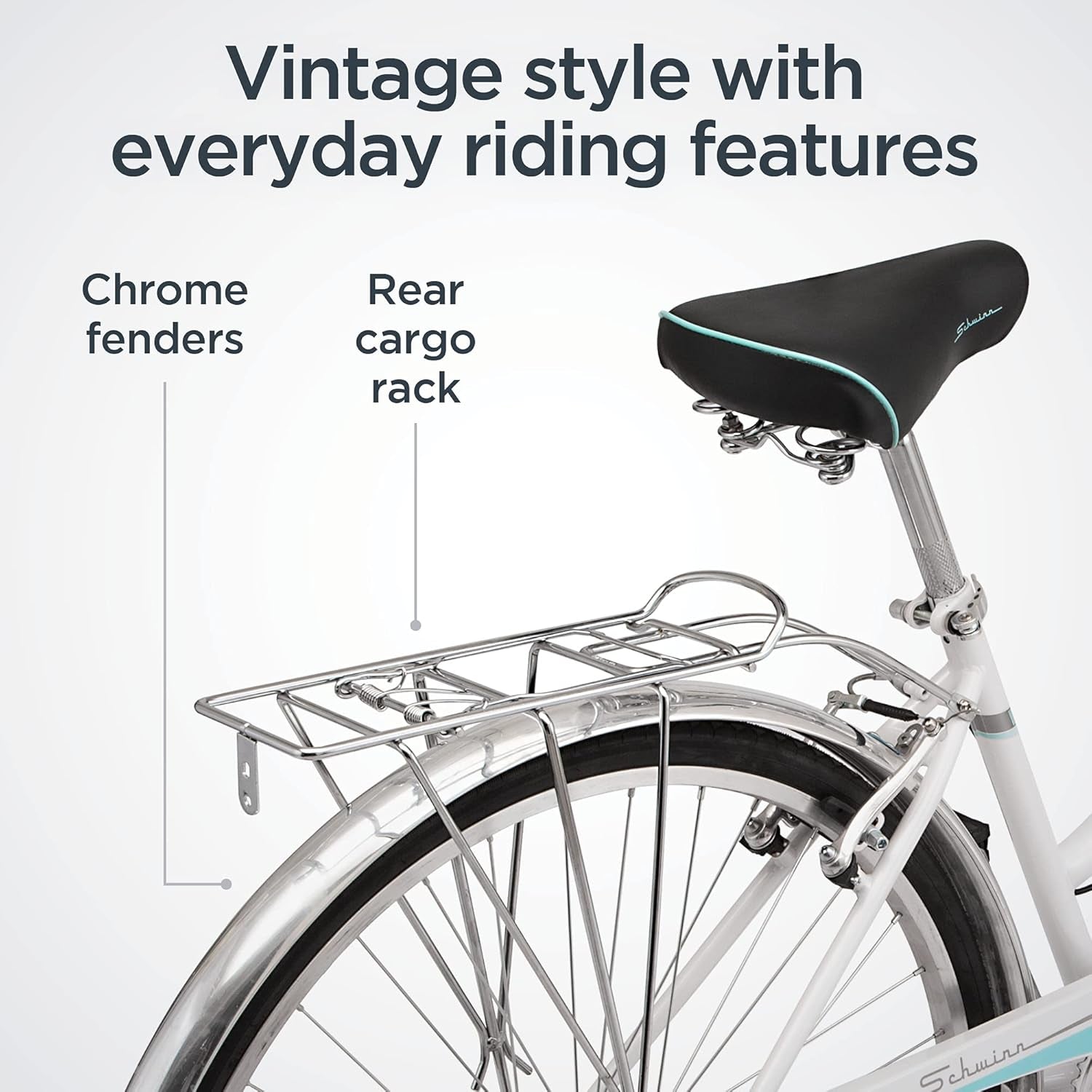 Wayfarer Hybrid Bike, 700C Mens and Womens Bike, 7-Speed Hybrid Bicycle, Retro Steel Frame, Front and Rear Linear Pull Brakes, Fenders, Cargo Space, Adult Bicycle