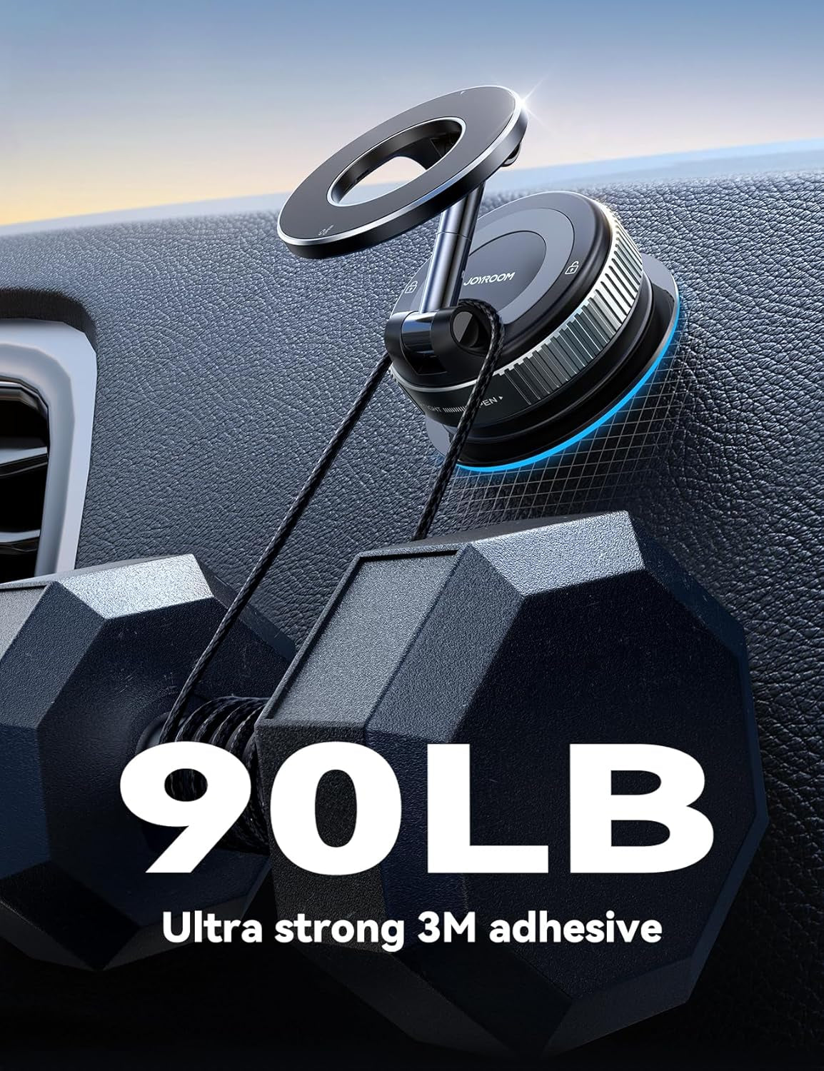 Magsafe Suction Cup Phone Mount, Vacuum Magnetic Phone Holder for Car, 360° Metal Strut Magsafe Car Mount for Iphone 16 Pro Max Plus/Iphone 15 14 13 12 & Android Magsafe Case, Dark Blue
