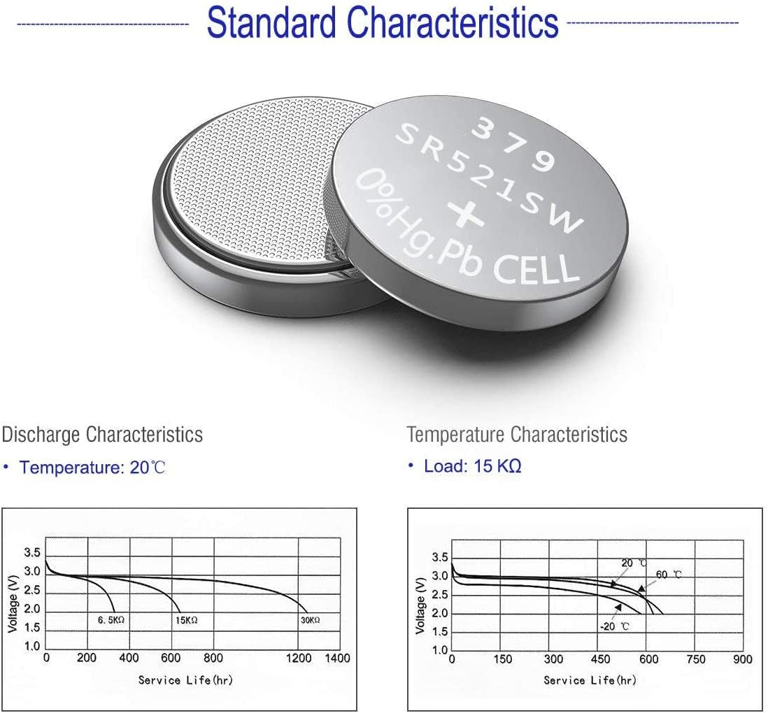 379 SR521SW V379 Watch Battery 1.5V Button Cell (10-Pack)