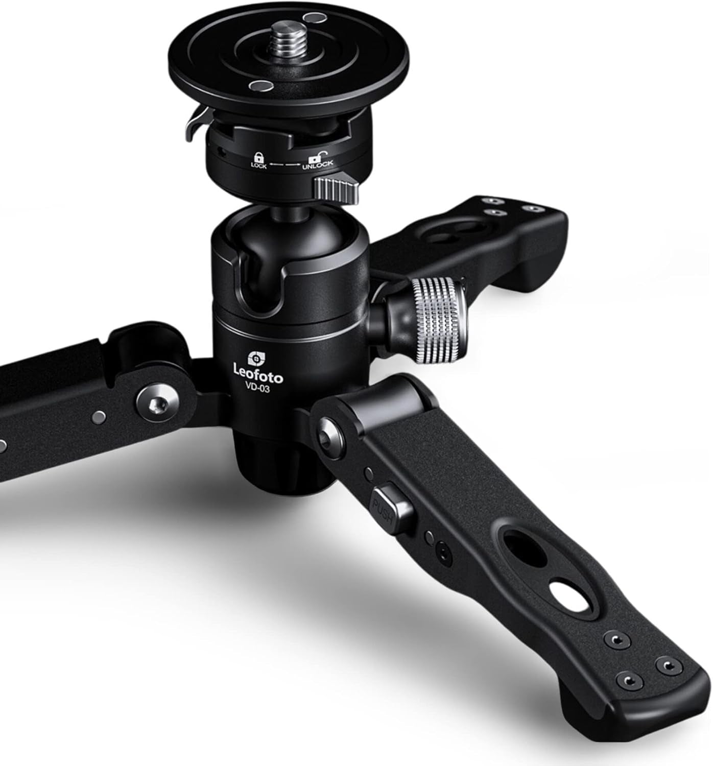 MV-324C+VD-03 Carbon Fiber Flip Lock Pro Video Camera Monopod with Tripod Stand Max Load 22Lb, 1500Mm