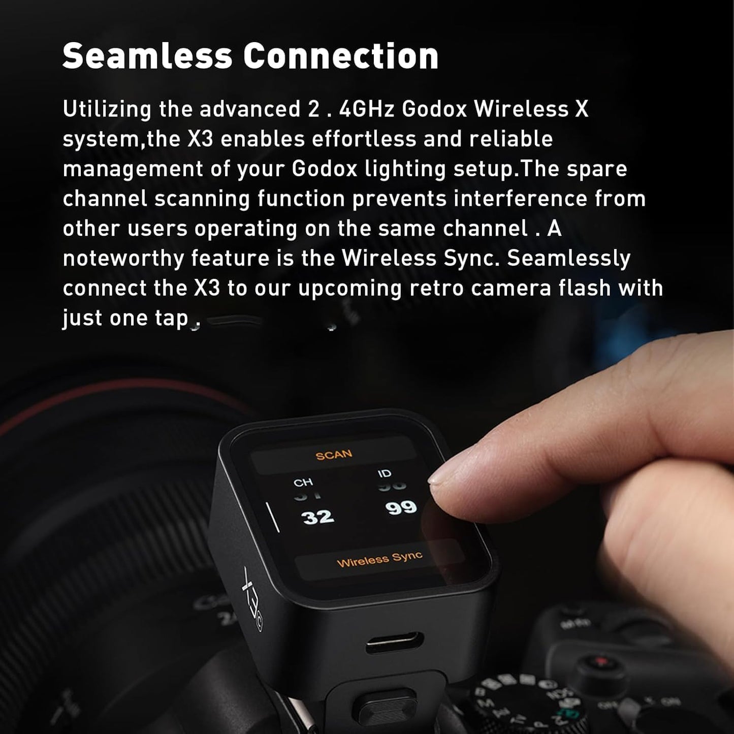 X3S TTL Wireless Flash Trigger,Touch Screen Flash Transmitter for Sony Cameras,Built-In Battery(X2T-S/Xpro-S/Xproii-S Upgrade Version)