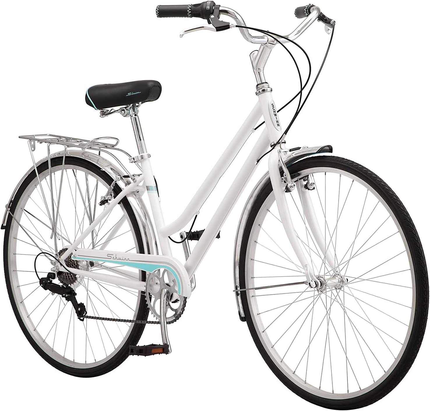 Wayfarer Hybrid Bike, 700C Mens and Womens Bike, 7-Speed Hybrid Bicycle, Retro Steel Frame, Front and Rear Linear Pull Brakes, Fenders, Cargo Space, Adult Bicycle
