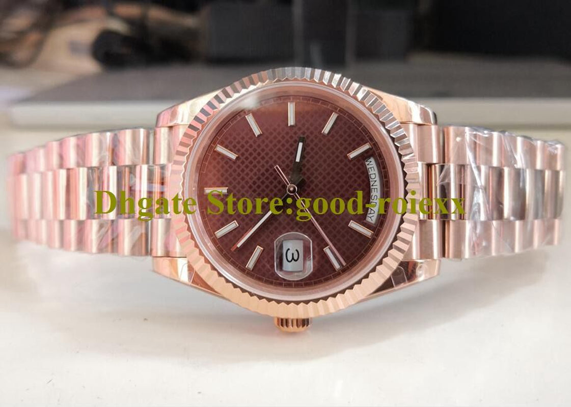 7 Colour Mens Watches Men Watch Bpf Green Brown Champagne White Automatic 2813 Movement BP Everose Time Day Date Rose Gold Crystal Chocolate Factory Wristwatches