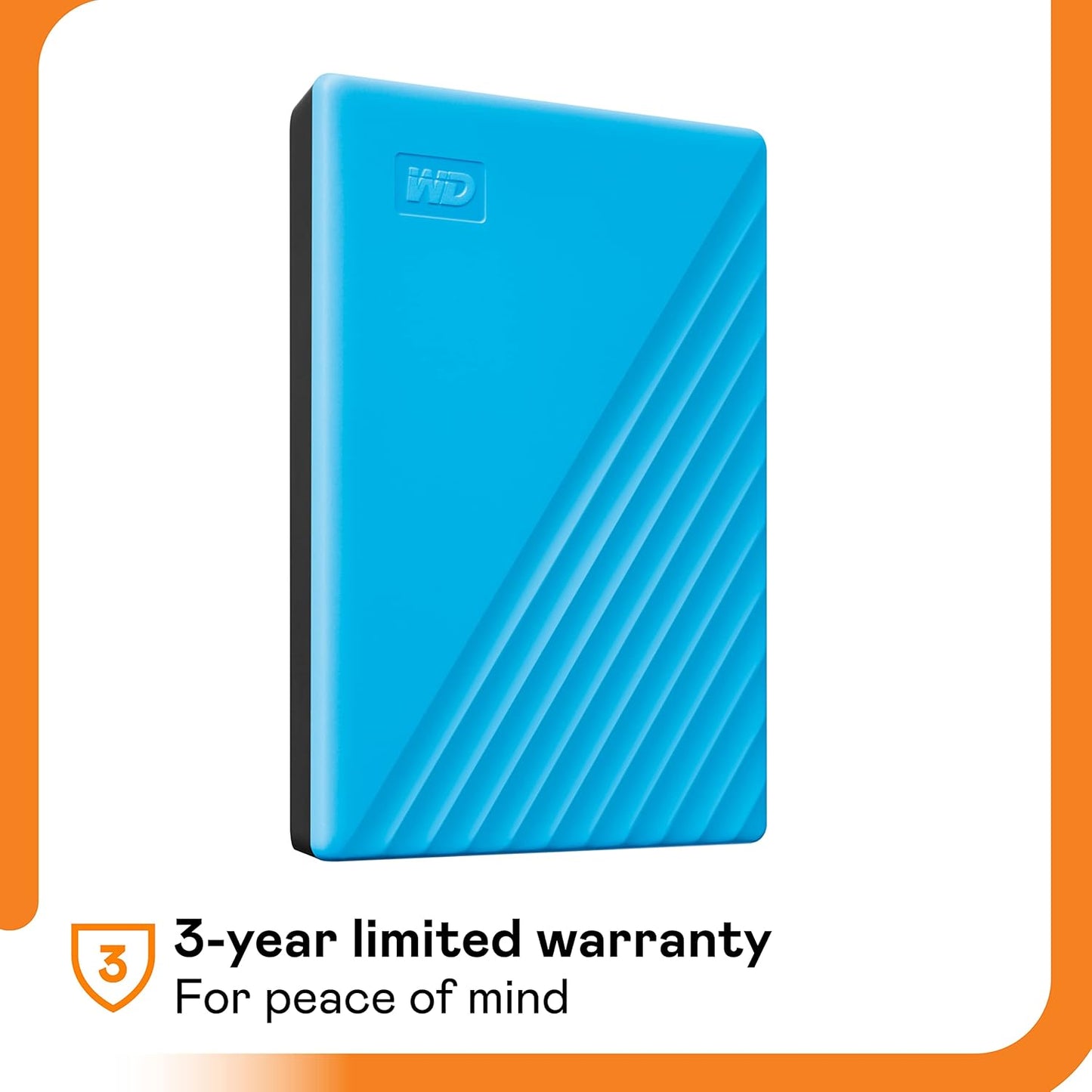 6TB My Passport, Portable External Hard Drive, Blue, Backup Software with Defense against Ransomware, and Password Protection, USB 3.1/USB 3.0 Compatible - BR9S0060BBL-WESN