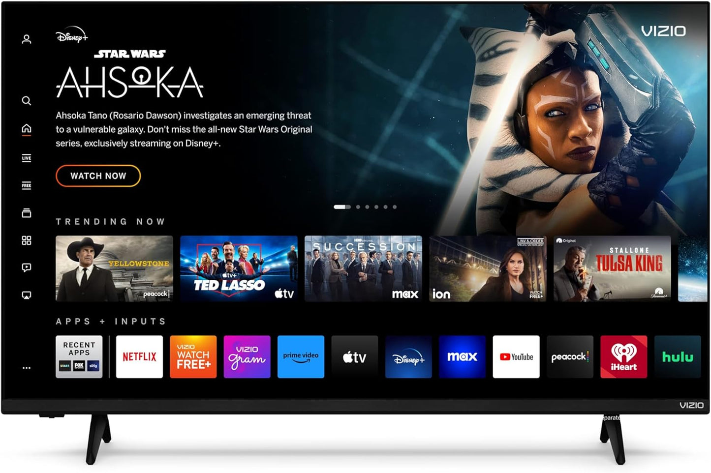 43-Inch 4K UHD LED Smart TV W/Dolby Vision HDR, Wifi 6, Bluetooth Headphone Capable, Apple Airplay, Google Cast Built-In (V4K43M-08, New)