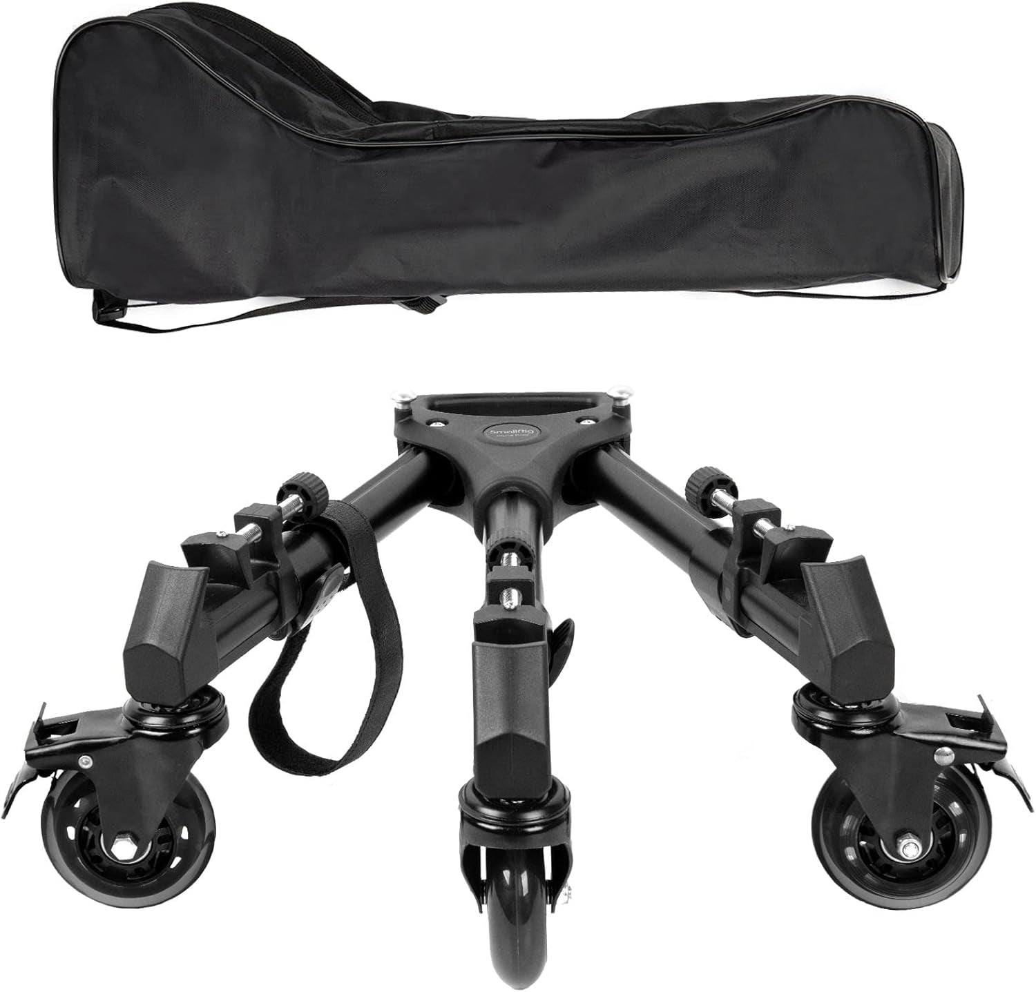 Universal Photography Tripod Dolly, Heavy Duty with 3" Rubber Wheels, Adjustable Legs and Carry Bag, 33 Lbs Capacity Tripod Wheels for Canon for Sony Cameras Camcorder Video Lighting- 3986