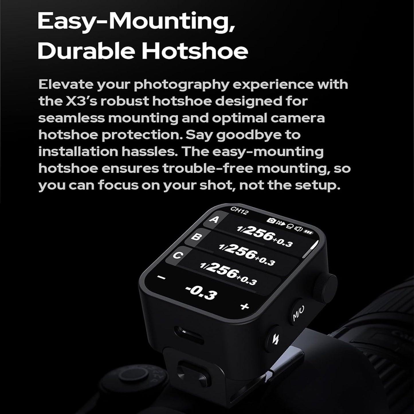 X3S TTL Wireless Flash Trigger,Touch Screen Flash Transmitter for Sony Cameras,Built-In Battery(X2T-S/Xpro-S/Xproii-S Upgrade Version)