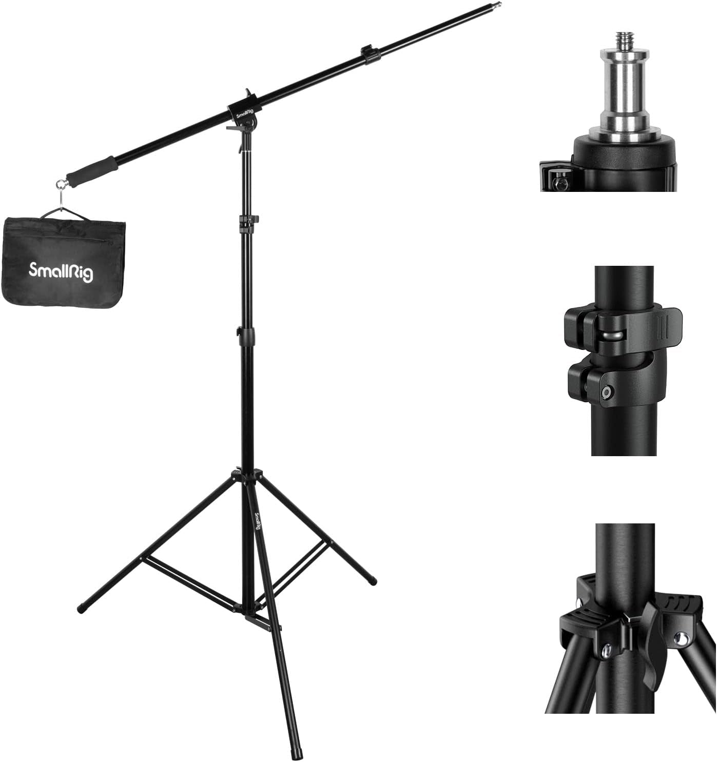 Aluminum Light Stand 110"/9.2Ft/280Cm, Adjustable Photography Air-Cushioned Tripod Stand with 1/4" Screw for Softbox, Studio Light, Flash, Umbrella, Ring Light, Max Load 5Kg, RA-S280A