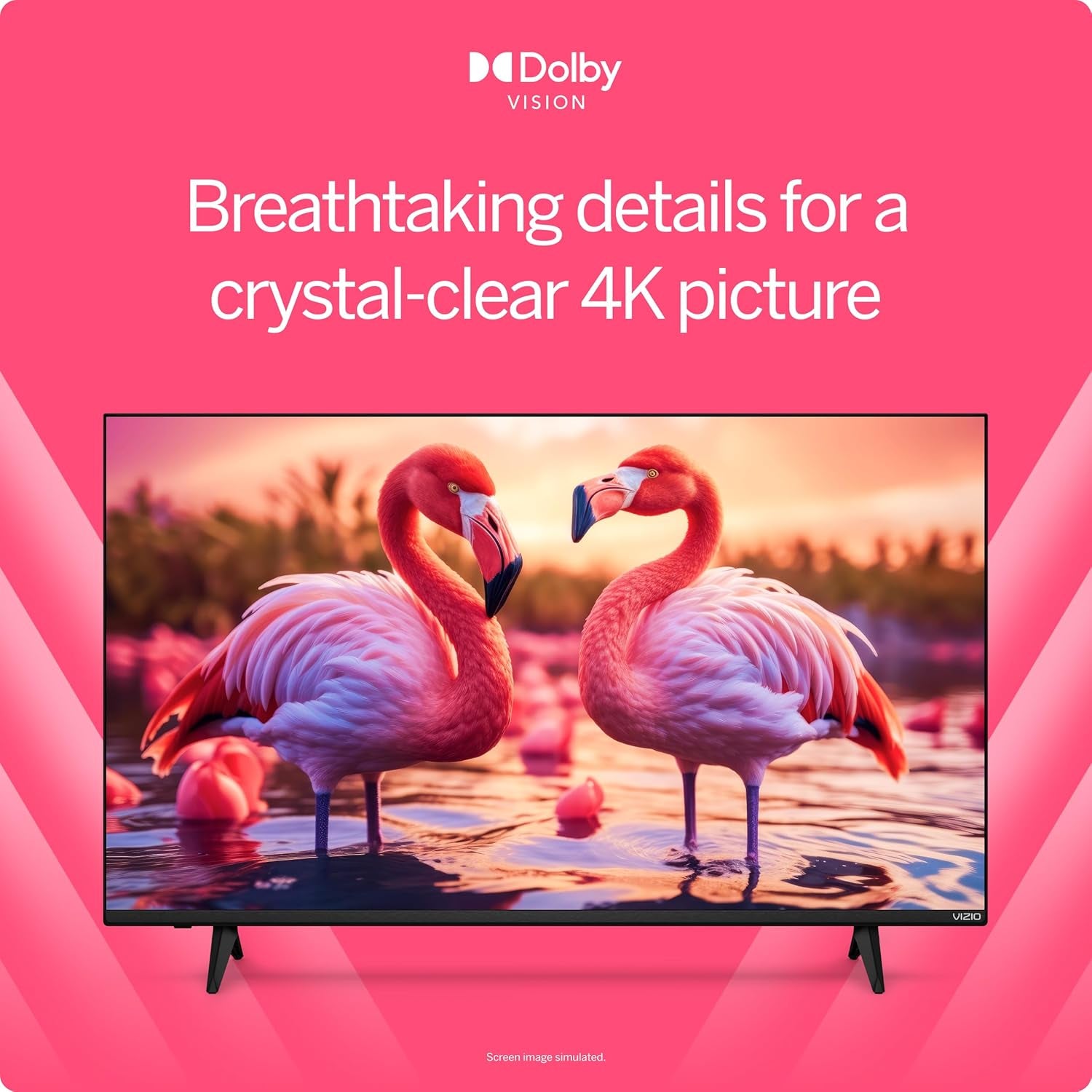 43-Inch 4K UHD LED Smart TV W/Dolby Vision HDR, Wifi 6, Bluetooth Headphone Capable, Apple Airplay, Google Cast Built-In (V4K43M-08, New)