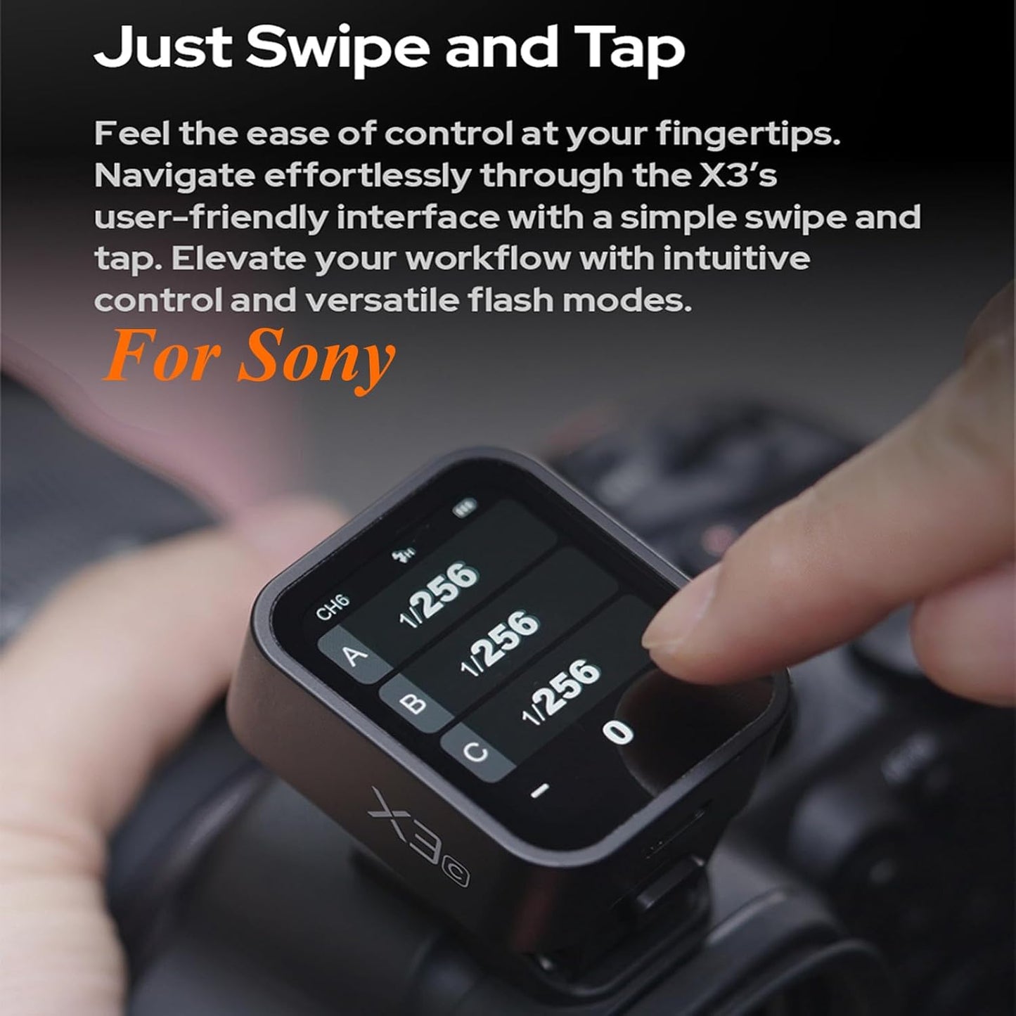 X3S TTL Wireless Flash Trigger,Touch Screen Flash Transmitter for Sony Cameras,Built-In Battery(X2T-S/Xpro-S/Xproii-S Upgrade Version)