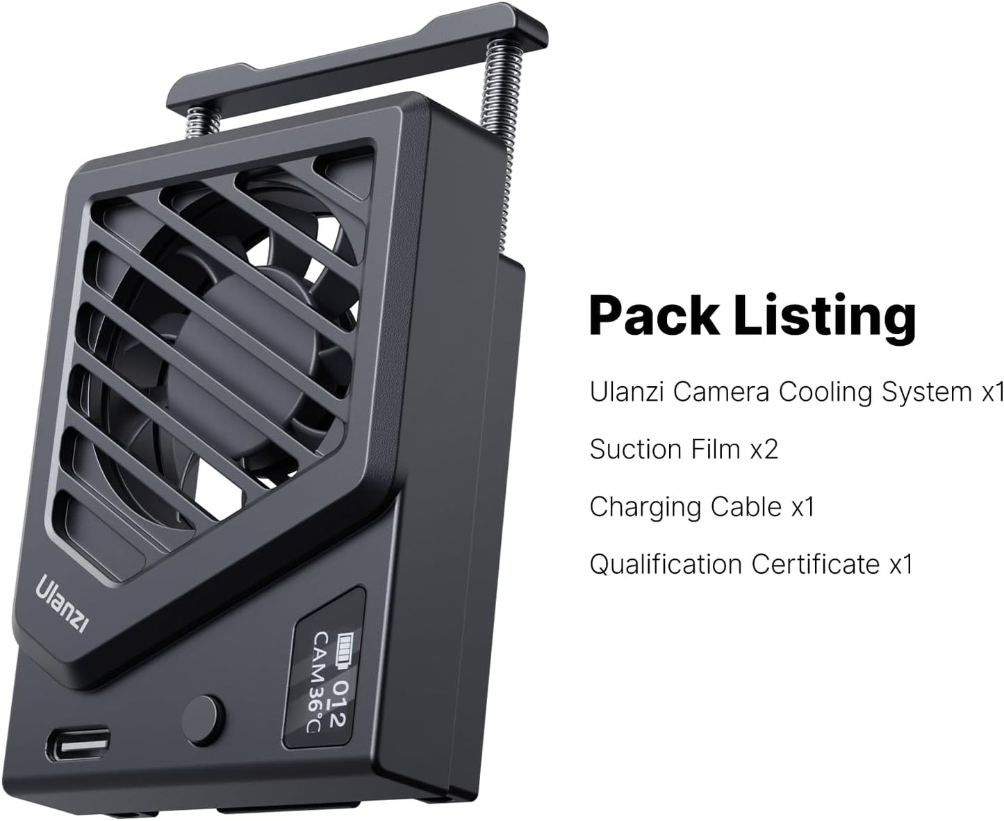 Upgrade Camera Cooling Fan for Sony/Canon/Fujifilm/Nikon DSLR Cameras Video Shooting Accessories Flexible Adjustment Spring Mount Design Camera Cooling Black