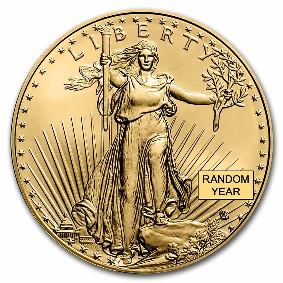 1/2 Oz American Gold Eagle Coin BU (Random Year)