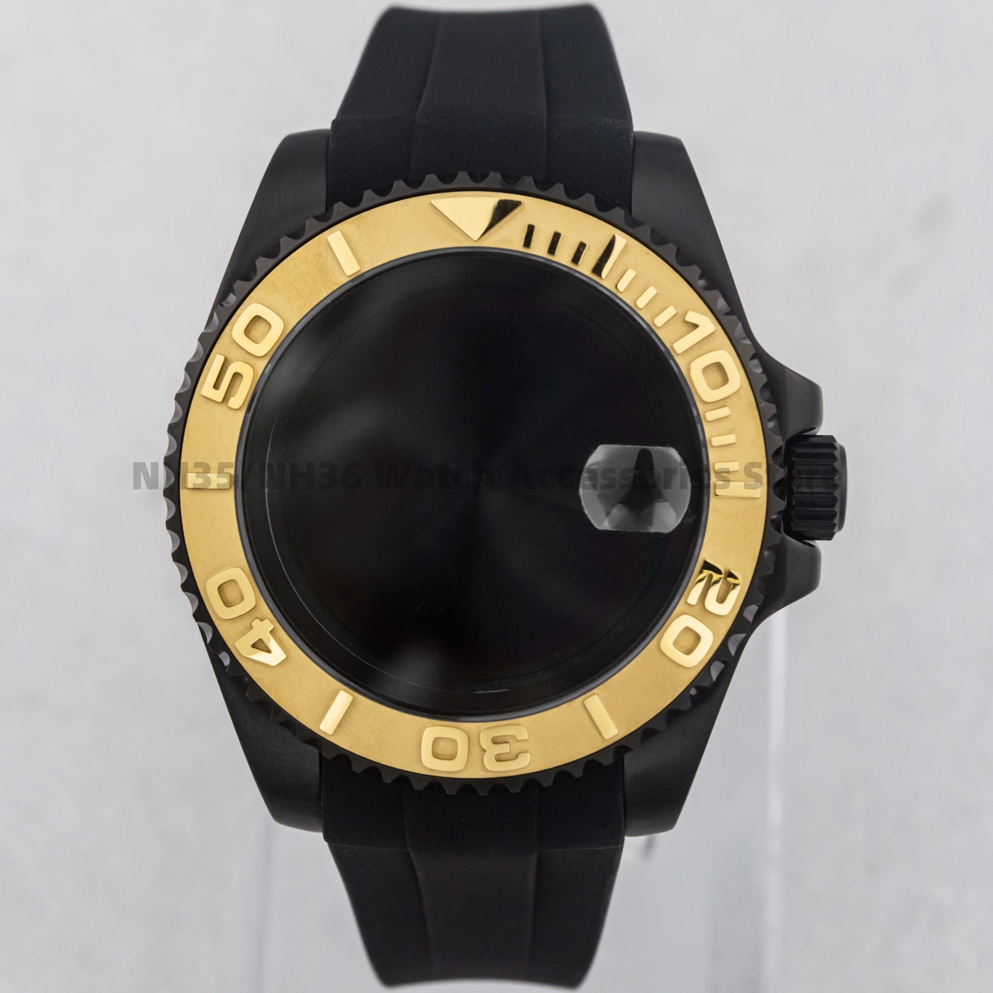 40Mm Rose Gold Watch Case Ceramic Bezel Sapphire Glass Stainless Steel for NH35 Nh36 Nh34 Automatic Movement Yacht-Master Case