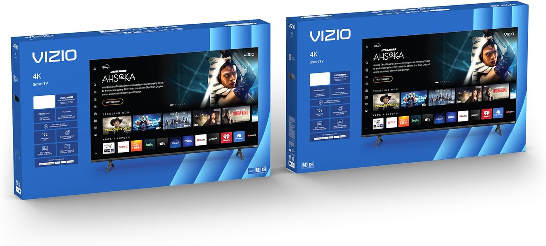 43-Inch 4K UHD LED Smart TV W/Dolby Vision HDR, Wifi 6, Bluetooth Headphone Capable, Apple Airplay, Google Cast Built-In (V4K43M-08, New)