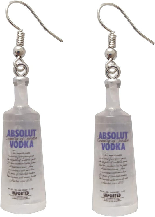 Weird Earrings for Women Cute Vodka Bottle Earrings