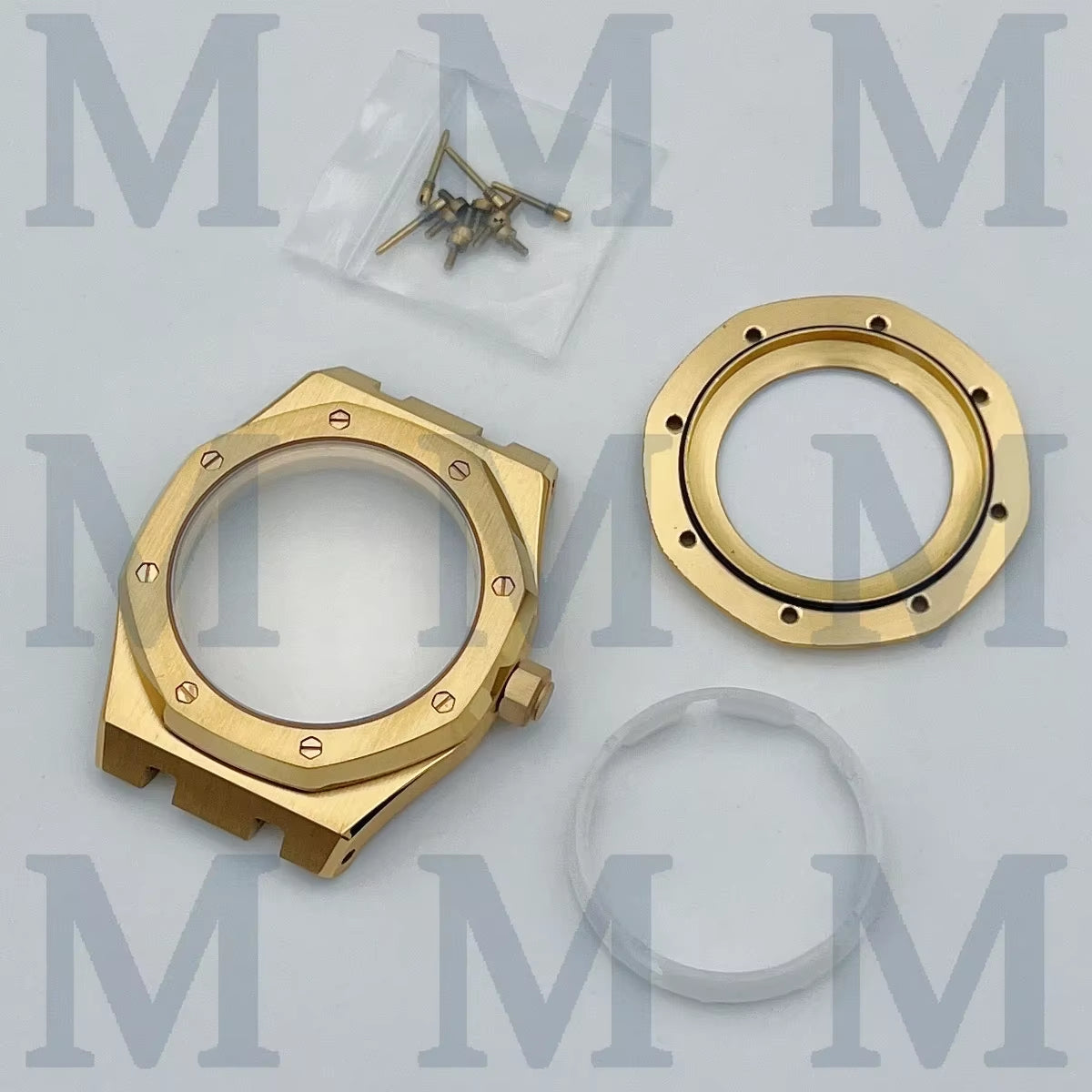 41Mm NH35 Case 31.8Mm Dial Pointers Gold Plated Stainless Steel Strap Bracelet for OAK NH35 Movement Assembly Watch Accessories