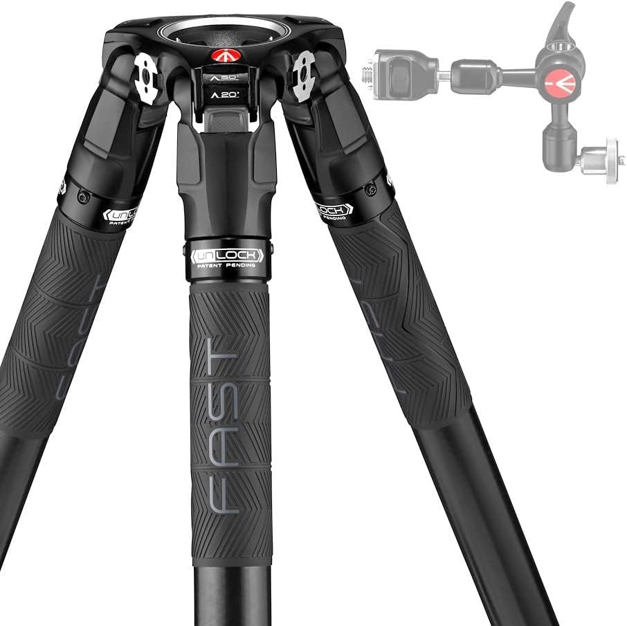 504X Fluid Video Head with 635 Fast Single Leg Carbon Tripod, Fast Tripod and Video Head Kit, Made of Premium Carbon Fibre, Designed for DSLR Digital Cameras, Videographer