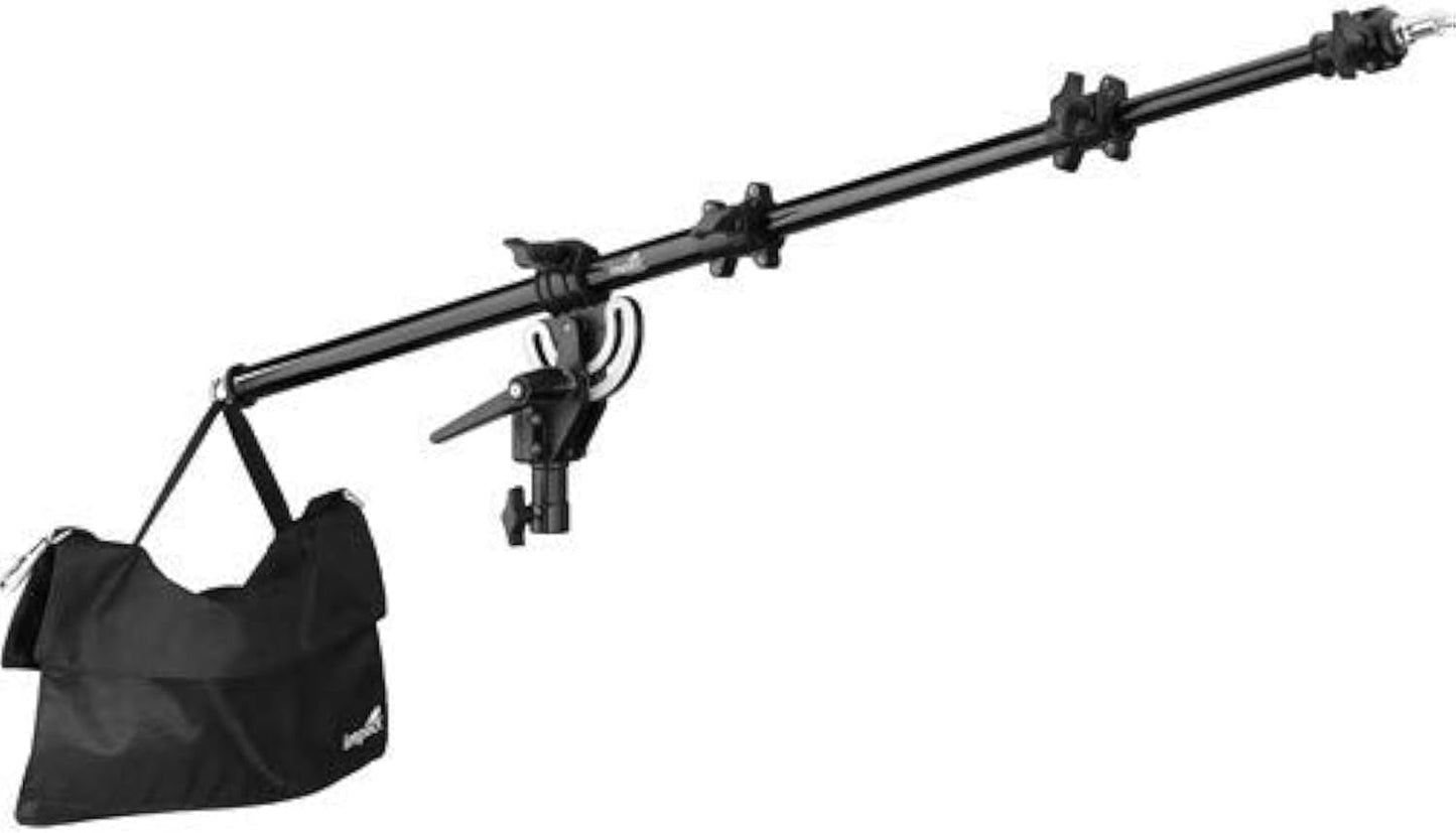Adjustable Mid-Range Tripod Boom Arm for Light Stand with 5 Lb Capacity Sandbag and Extends to 60 Inches- Portable Light Stand Boom Arm Reflector Holder for Photography