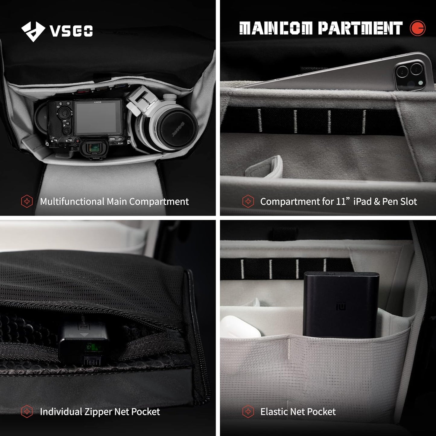 6L Waterproof Camera Sling Bag, Single-Shoulder Messenger Bag for DSLR/SLR Cameras, Drone Photography, and Daily Commute