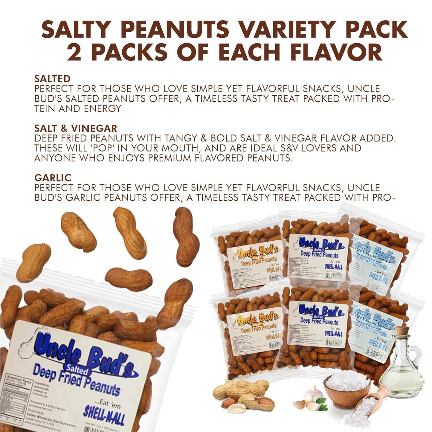 Deep Fried Peanuts in Shell (Salty 6-Pack), Salted Peanuts in the Shell, Spicy Peanuts, Organic Peanuts, Spicy Snacks, Salt and Vinegar, Savory Snacks, Peanuts Individual Packs, Spicy Nuts