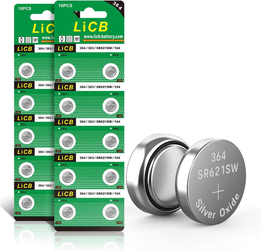 20 Pack SR621SW 364 164 363 AG1 Battery 1.5V Button Cell Watch Batteries