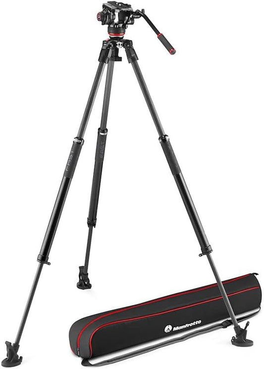 504X Fluid Video Head with 635 Fast Single Leg Carbon Tripod, Fast Tripod and Video Head Kit, Made of Premium Carbon Fibre, Designed for DSLR Digital Cameras, Videographer