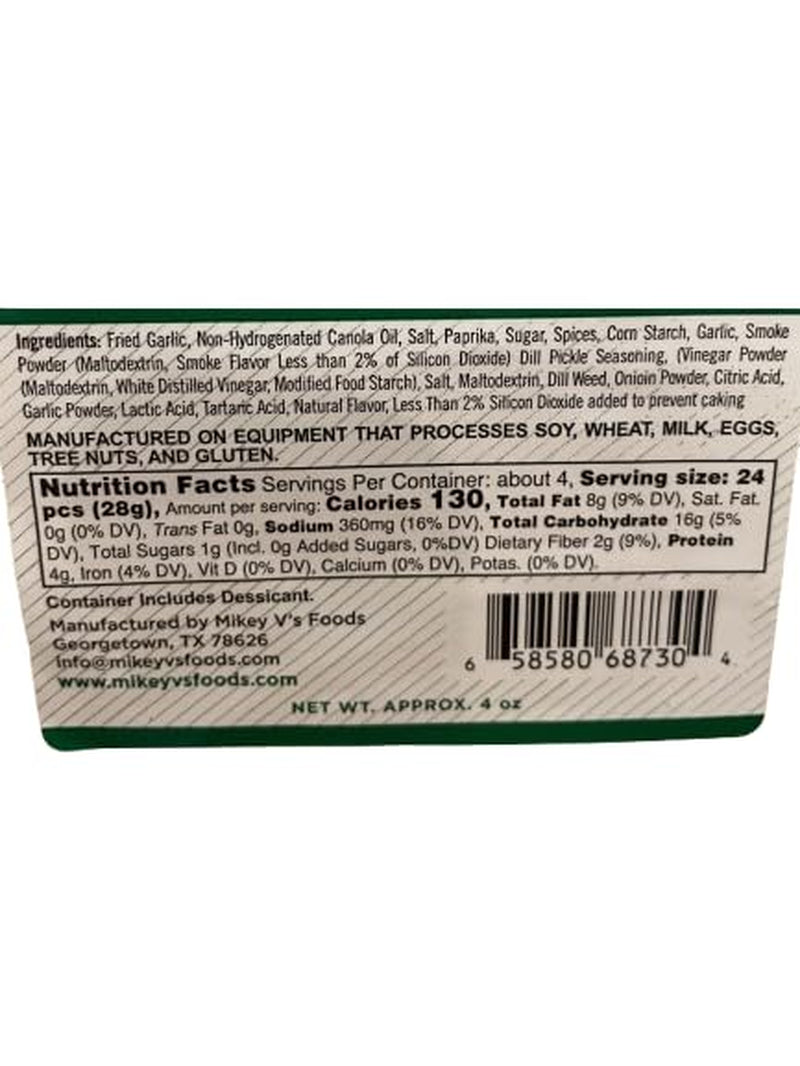 Dill Pickle "Gator Toes", Deep Fried Garlic Snacks, 3.9Oz.