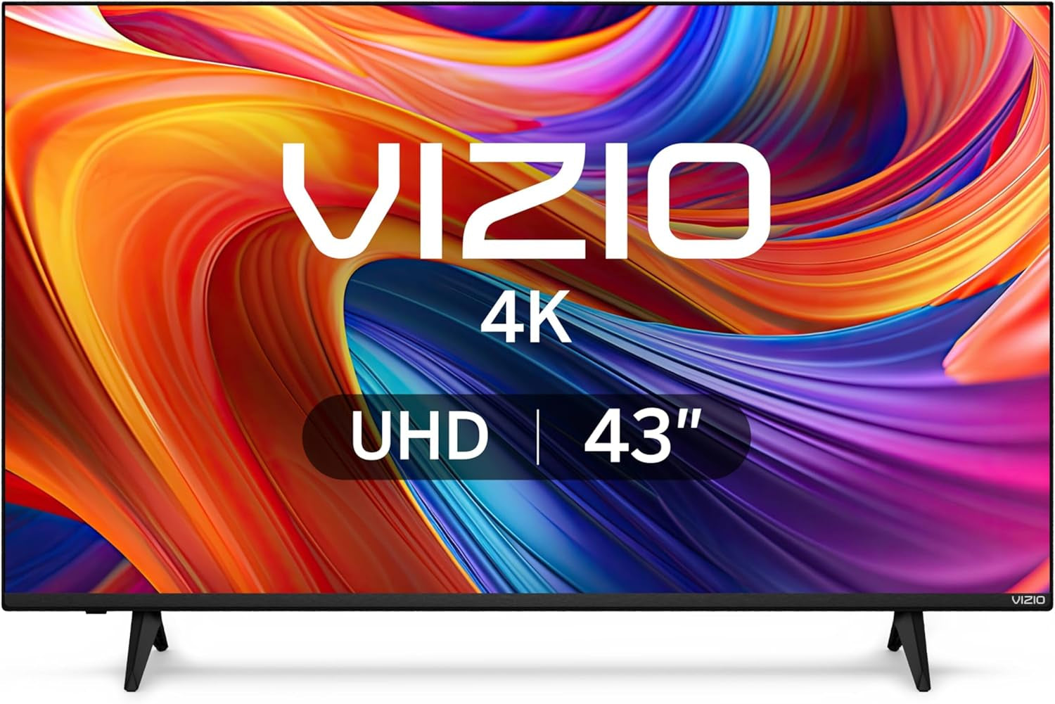43-Inch 4K UHD LED Smart TV W/Dolby Vision HDR, Wifi 6, Bluetooth Headphone Capable, Apple Airplay, Google Cast Built-In (V4K43M-08, New)