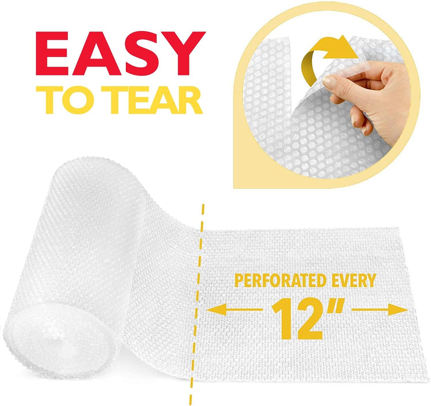 1 Pack 12 Inch X 30 Ft. Bubble Cushioning Wrap Shipping Packing Moving Supplies Perforated Every 12” Bubble Cushioning Wrap for Packing and Moving Boxes Bubble Packing Wrap for Moving